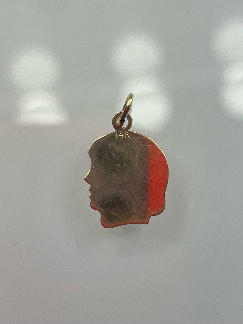 14K Gold Silhouette Profile Pendant Charm - Women Jewelry Necklace